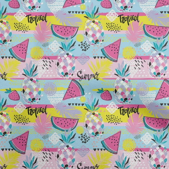 oneOone Viscose Jersey Light Blue Fabric Tropical Fabric For Sewing Printed Craft Fabric By The Yard 60 Inch Wide