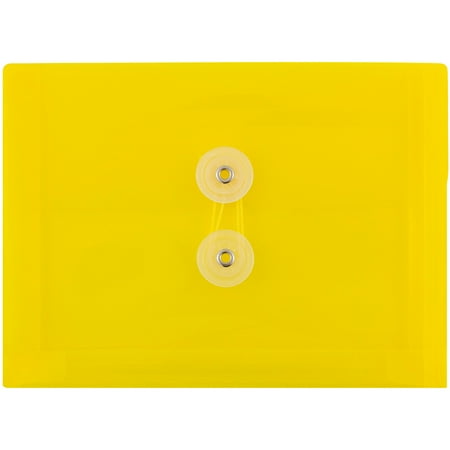 UPC: 0610074230649 | JAM Plastic Envelopes  5.5×7.5  12/Pack  Yellow  Button String  Index Booklet