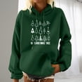 thumbnail image 2 of IROINNID Women's Long Sleeve Hoodie Mid-Length Print Casual Pocket Shirt Pullover Sweatshirts, Green, 2 of 5