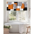 thumbnail image 6 of Orange Grey Color Block Kitchen Valances for Windows Abstract Modern Geometric Valance Curtains&nbsp; for Kitchen /Living Room/Bedroom/ Bathroom Decor, 42"x12 " ,Rod Pocket 1 Panel, Black White, 6 of 7