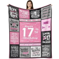 17 Year Old Girls Gift Ideas, Gifts for 17 Year Old Girl, 17th Birthday Gifts for Girls, Birthday Blanket for 17 Year Old Girls 60"X50", 17th Birthday Decorations for Girls, 17th Throw Blanket