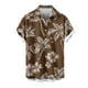 thumbnail image 2 of Blusa y camisa de manga corta con cuello vuelto para hombre, informal, a la moda, con estampado de bolsillo y botones, de poliéster., 2 of 5