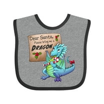 Inktastic Dear Santa, Please Bring Me a Dragon Christmas Wish Boys or Girls Baby Bib