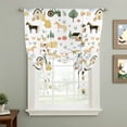 thumbnail image 2 of Cartoon Farmhouse Tie Up Curtains for Windows, Adjustable Balloon Window Shades, Cute Watercolor Cabin Animals Trees Kitchen Window Treatments Farmhouse Short Curtains with Rod Pocket 42"x45", 2 of 8