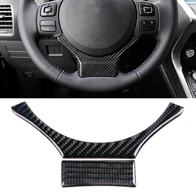 Steering wheel decoration sticker carbon fiber steering wheel trim steering wheel trim for lexus 2pcs Carbon Fiber Steering Wheel Decoration Sticker for 14-18 Lexus IS250 ANGGREK Otros