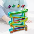 thumbnail image 1 of Coche de juguete de madera con rampa Montessori Baoblaze, 1 of 5