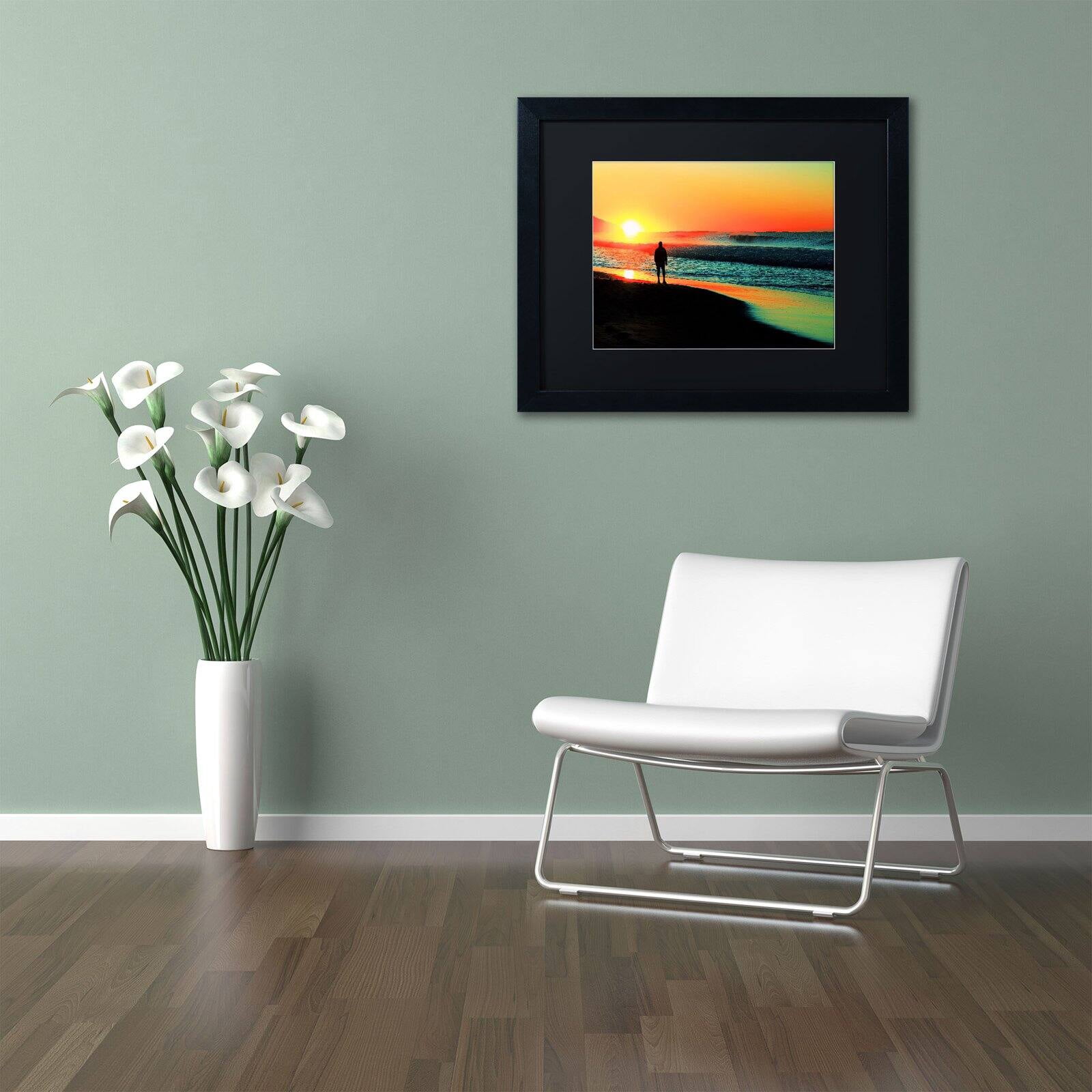 Trademark Fine Art "Sunrise Walking" Canvas Art by Beata Czyzowska Young, White Matte, Black Frame