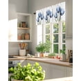 thumbnail image 3 of Valance Curtains for Windows Abstract Flowers Kitchen Curtians Window Treatment Blue Tulips Topper Curtain Rod Pocket Valances for Kitchen Bathroom Living Room 42x18in, 3 of 9