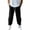 Black_010, variant on Cotton Linen Pants for Men Elastic Waist and Ankle Drawstring Baggy Style Lightweight Breathable Beach Pants Navy L