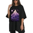 thumbnail image 4 of Plus Size Shirt for Women Black Tops for Women Short Sleeves Shirt for Women Mountain T Shirt Crewneck Shirt for Women XL, 4 of 5