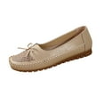 thumbnail image 2 of HVOBTTY Women's Summer and Spring Fashion Casual Breathable Flat Heel Loafer Shoes Comfortable Casual Daily Wear Shoes Beige, 43, 2 of 4