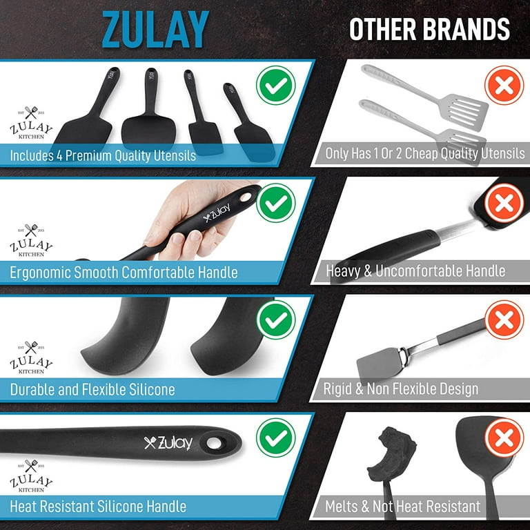  Zulay 4pcs Silicone Spatula Set - Heat Resistant