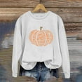 thumbnail image 2 of Arlun,Halloween Chandails en Molleton Citrouille 2025 Mode Automne Femmes Grande Taille Imprimé Lettre Chandail Ample Confortable Col Rond Manches Longues Sans Capuche Blanc G, 2 of 3