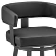 thumbnail image 3 of HomeRoots 476724 38 in. Faux Leather & Iron Swivel Low Back Bar Height Chair, Black, 3 of 3