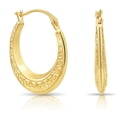 thumbnail image 3 of Tilo Jewelry 10K Yellow Gold Greek Key Round Hoop Earrings (18mm) for Women & Unisex, 3 of 7