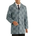 thumbnail image 4 of Abrigo de cuadros INSPIRE CHIC para hombres con solapa de muesca y bloque de color formal en gris S, 4 of 5