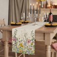 thumbnail image 2 of Table Runners 90 Inches Long Dress Scarves, Spring Botanical Farmhouse Coffee/Dining/Kitchen Table Runner for Living Room, Watercolor Floral Eucalyptus Leaves Beige 13x90 Inch, 2 of 9