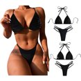 thumbnail image 1 of SAYOO - Conjunto de traje de baño de 2 piezas para mujer, sujetador de bikini acolchado sin espalda con cuello halter y tangas exóticas SAYOO Sexy, 1 of 8