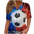 thumbnail image 2 of Fiudx Camisetas para Mujer Camiseta Holgada con Cuello En V y Estampado Del Día de La Independencia para Mujer, 2 of 5