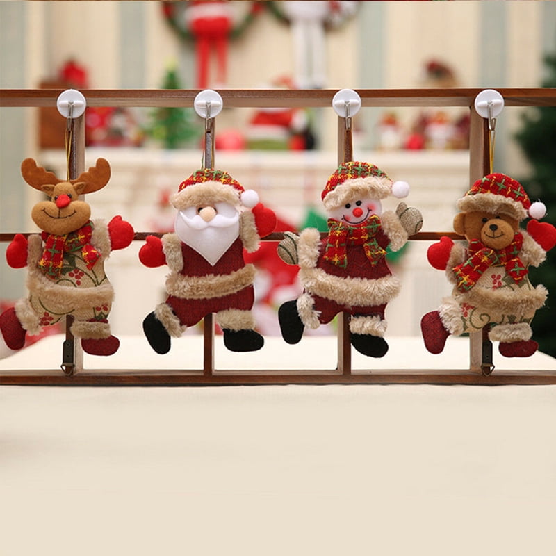 Christmas Doll Toys Santa Claus Snowman Elk Christmas Tree Hanging Ornament Deco 