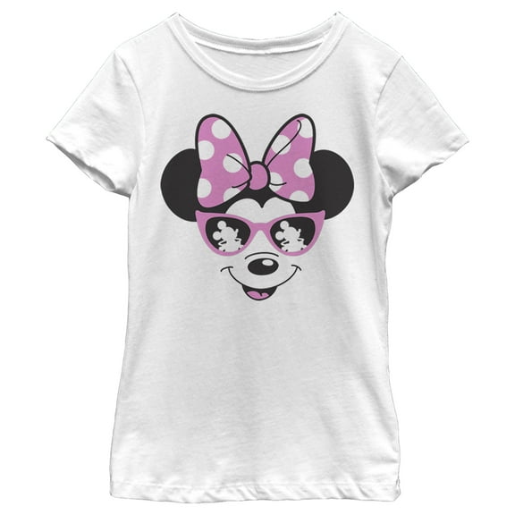 Girl's Mickey & Friends Shaded Minnie  Graphic Tee White X Large