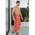 thumbnail image 3 of HAPPY BAY Men's Swim Trunk Bathing Suit Sarong Pareo Beach Wrap One Size Palm Tree, Red Summer Vacation Aloha, 3 of 5