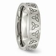 thumbnail image 4 of Solid Stainless Steel Engraved Trinity Irish Celtic Knot Symbol Matte Brushed Finish 6mm Wedding Band Ring Size 10, 4 of 7