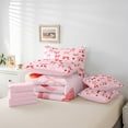 thumbnail image 6 of Manfei Kawaii Bowknot Twin Bedding Sets 7pcs for Kids Girls, Cute Strawberry Bedding Comforter Set, Pink Red Sheet Sets, Super Cozy Room Decor, 6 of 8