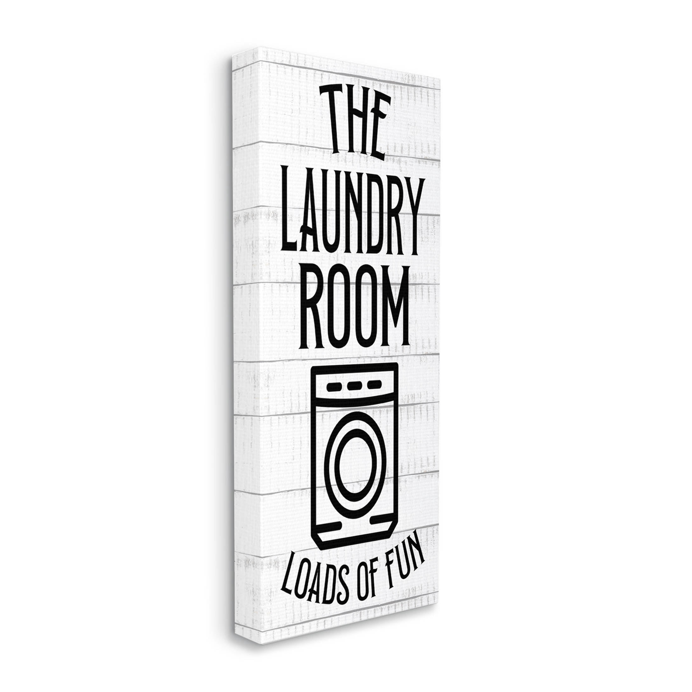 Stupell Industries Vintage Laundry Room Loads Of Fun Graphic Art Gallery Wrapped Canvas Print Wall Art, Design by Kim Allen