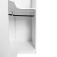 thumbnail image 5 of Corner Wardrobe Closet Organizer with 2 Hanging Rails & Shelves, Open Style Clothes Storage Cabinet for Bedroom, Space-Saving Household Polygon Wooden Armoire, White, 5 of 9