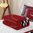 thumbnail image 5 of Erosebridal Ocean Anchor Zipper Queen Comforter Set with Fitted Sheet and 2 Pillowcases, Sea Stripe Zipper Bedding Set, Reversible, 5 of 7