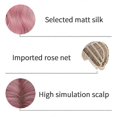 thumbnail image 4 of Women Short Curly Wigs With Bangs Pink Wavy Hair Fancy Party Cosplay Wigs, 4 of 5