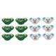 thumbnail image 1 of 12x Amortiguador de Raqueta de Dibujos Animados Amortiguador de Vibraciones Elegante de Silicona Verde + Gris Soledad Amortiguador de raqueta de tenis, 1 of 10