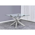 thumbnail image 2 of 47" x 47" Clear Glass 5pc Dining Set with Silver Stainless Steel, 2 of 3
