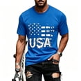 thumbnail image 2 of 4th of July Shirts for Men Short Sleeve Crewneck Independence Day Patriotic Shirt America Flag Graphic Tee Shirts, 2 of 5