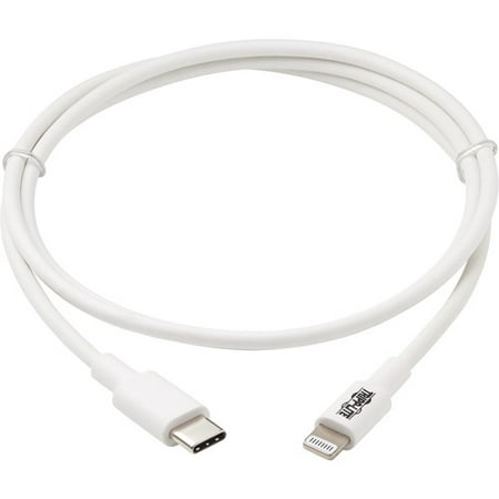 Tripp Lite M102-003-WH USB-C to Lightning Cable (M/M), White, 3 ft. (0.9 m) - 3 ft Lightning/USB Data Transfer Cable for iPhone, iPad, iPod, MacBook, Chromebook, Wall Charger, External Hard Drive, iPa