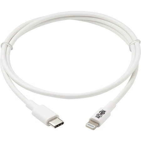 Transfer Ipad Tripp Lite M102-003-WH USB-C to Lightning Cable (M/M), White, 3 ft. (0.9 m) - 3 ft Lightning/USB Data Transfer Cable for iPhone, iPad, iPod, MacBook, Chromebook, Wall Charger, External Hard Drive, iPa ()