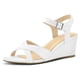 thumbnail image 4 of Sandalias Cuña Zapatos Mujer Versátiles Gran Tamaño Con Una Sola Hebilla (blanco 36), 4 of 9