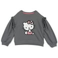 thumbnail image 2 of Hello Kitty French Terry Drop Shoulder Pullover Sweatshirt and Ribbed Flare Leggings Outfit Set Toddler to Big Kid, 2 of 5