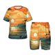 thumbnail image 1 of Balery Tropical Sunset Paradise Conjunto de Pijama Infantil de Manga Corta con Estampado – Ropa de Dormir de Algodón Suave-Small, 1 of 6
