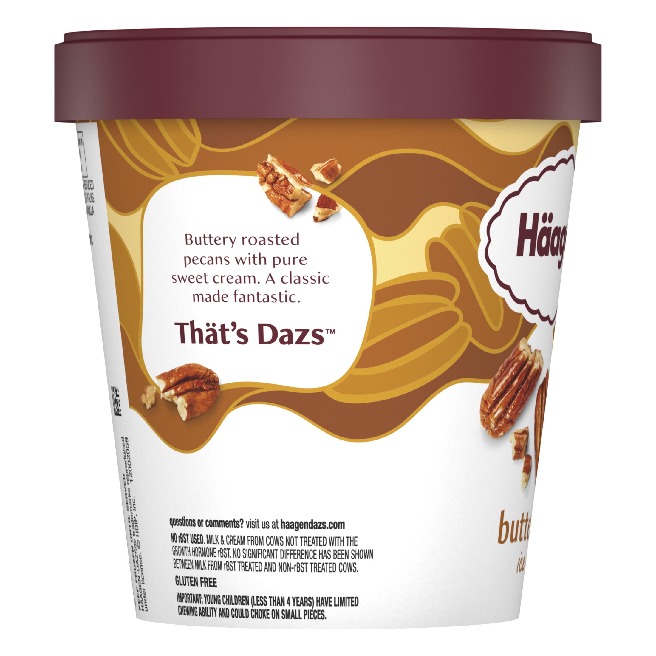 Haagen Dazs Butter Pecan Ice Cream, Gluten Free, Kosher, 14 oz
