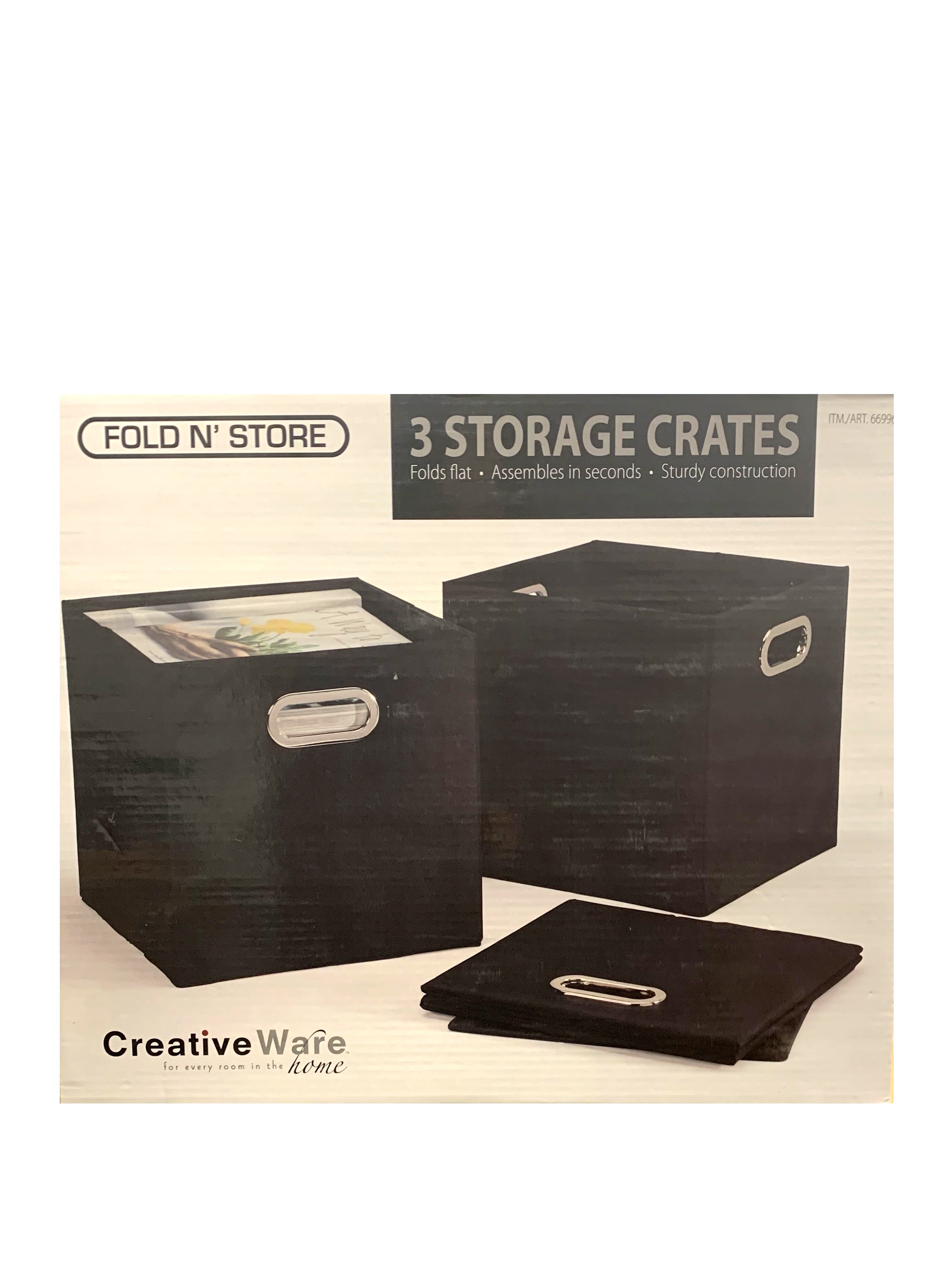 CreativeWare Storage Crates Storage Box 3 Pieces Black