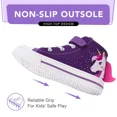 thumbnail image 3 of FUNCOO PLUS Toddler Kids Sneakers Girls High Top Canvas Shoes, Purple, Size 12, 3 of 6