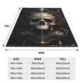 thumbnail image 3 of Bingfone Gold Pattern Skull Print Flannel Fleece Blanket Throw Blanket for Bed,Sofa,Couch,Travel,Camping(60"x50" ), 3 of 8