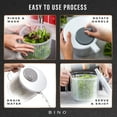 thumbnail image 4 of BINO | Ensaladera giratoria - 2.6 cuartos | Pequeño centrifugador de lechuga manual con sistema de drenaje incorporado | Colador giratorio para ensalada y jarra de agua en uno | Colador de cesta de fr, 4 of 5