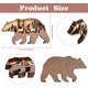 thumbnail image 2 of Adornos de animales de madera, manualidades de madera con decoración de animales del bosque 3D, figura de madera 3D con luces LED, escultura de madera retro para regalo de oficina en casa (oso) sin b JAMW Sencillez, 2 of 5