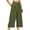 0_ Army Green, variant on Womens Dress Wide Leg Capri Pants, High Waist Pleated Tailoring, Premium Weave Fabric with Silhouette for Semi Formal Office Styling Blue S