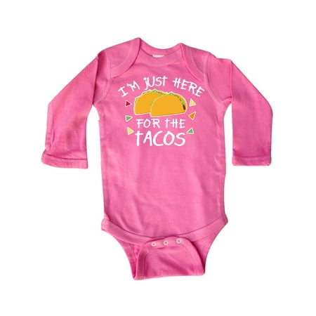 

Inktastic Im Just Here For The Tacos Cinco De Mayo Gift Baby Boy or Baby Girl Long Sleeve Bodysuit