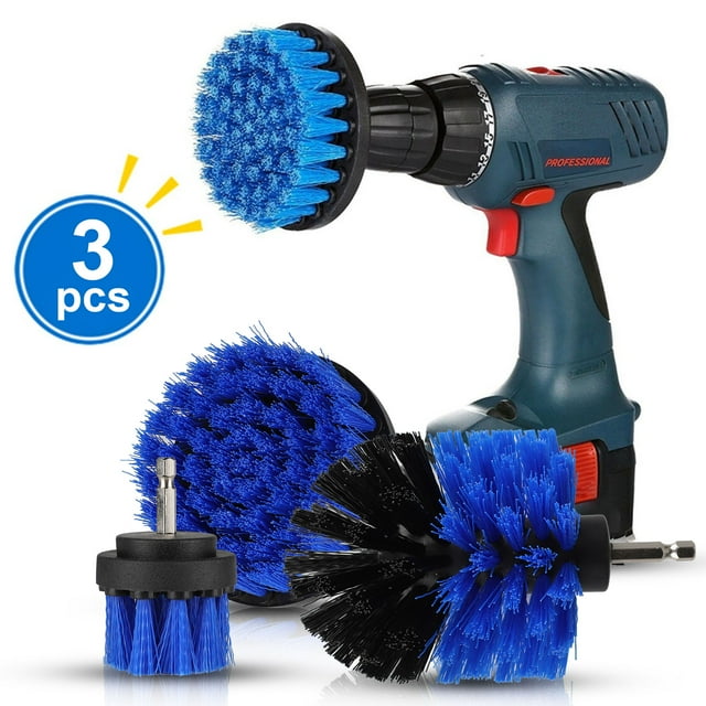 Drill Brush Attachment Set, 3pcs Brush Cleaning Kit, Car Detailing Cleaning Brush Kit, Multi-Purpose Drill Brush Power Scrubber Brush Set for Auto, Bathroom, Floor, Shower, Tile, Sinks, Kitchen