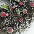 thumbnail image 2 of Northlight 10.25" Unlit Frosted Brown Twig Artificial with Leaves and Berries Christmas Wreath, 2 of 3